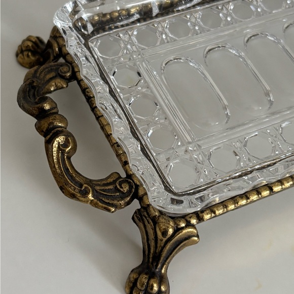 Vintage monarch crystal lead glass tray - Picture 8 of 13